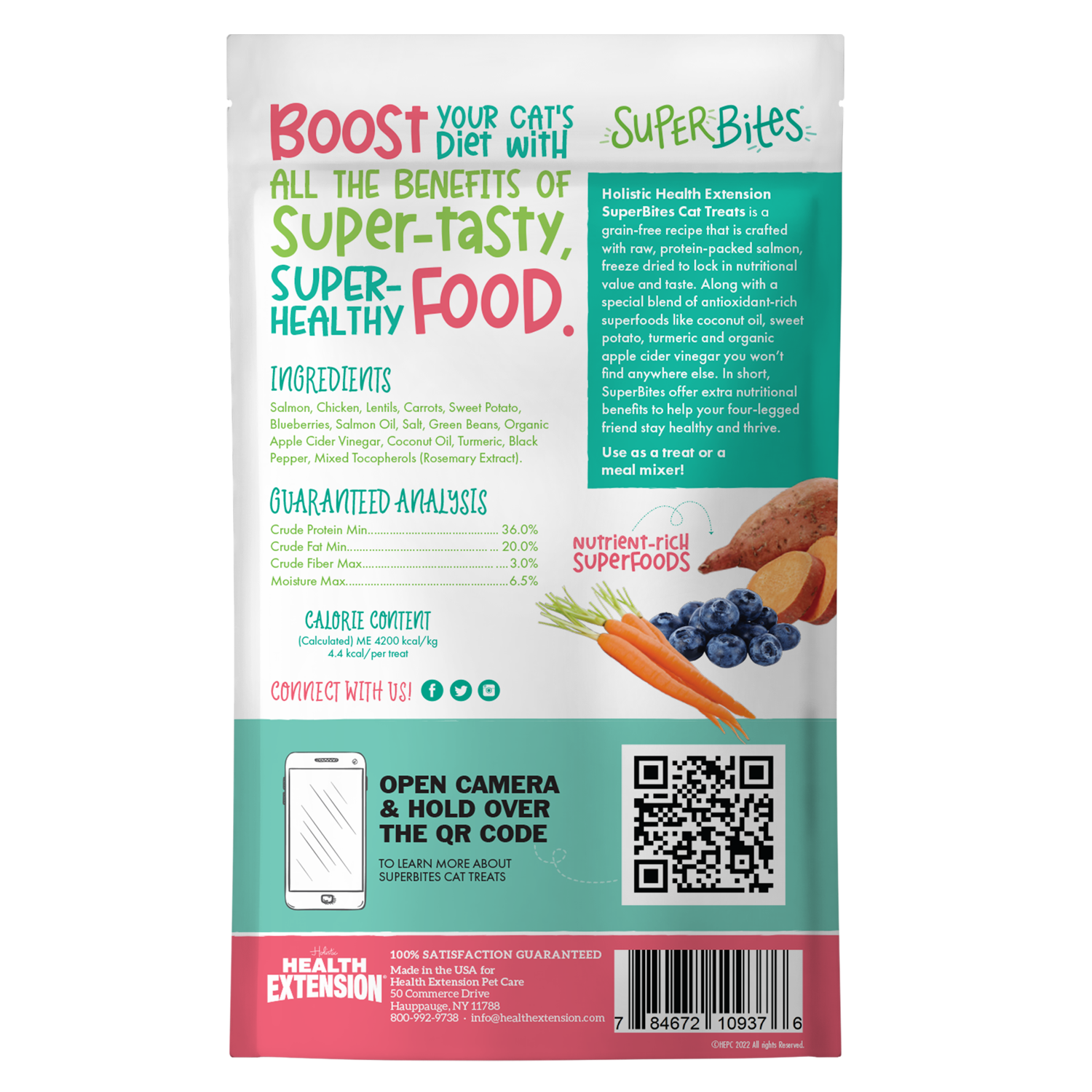Health Extension Pet Care - SuperBites Freeze Dried Raw - Salmon Recipe (Cat): 0.75oz